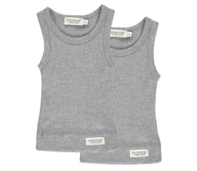 Baby Sleeveless 2-pack, Underwear - Grey Melange