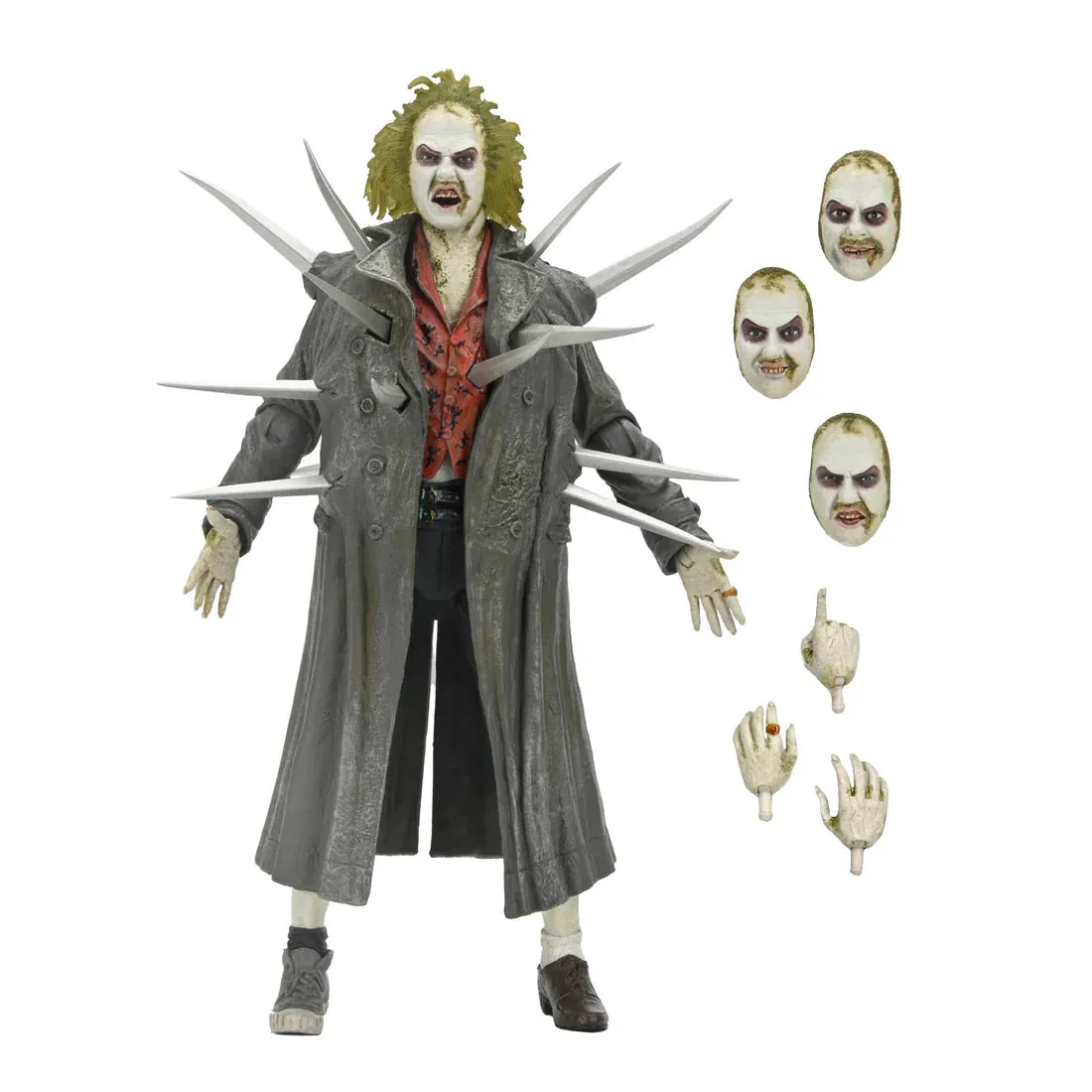 Beetlejuice (1988) - Ultimate Trench Coat with Spikes Beetlejuice 7" Scale Action Figure and Dante’s Inferno Room Deluxe Set - NECA