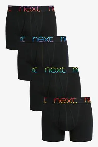Black Rainbow Text Pure Cotton A-Fronts Four Pack
