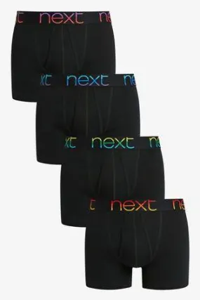 Black Rainbow Text Pure Cotton A-Fronts Four Pack