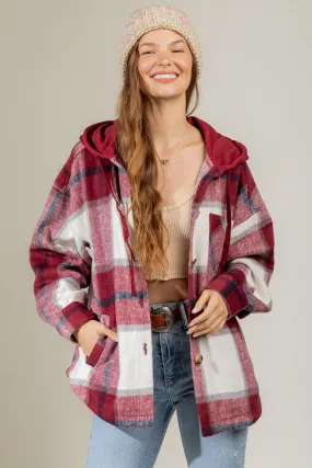 Bonfire Heart Shacket - Wine Mix