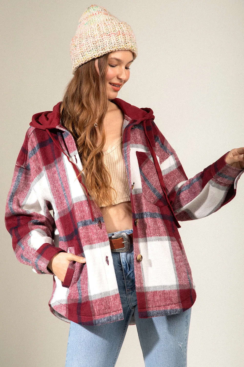 Bonfire Heart Shacket - Wine Mix