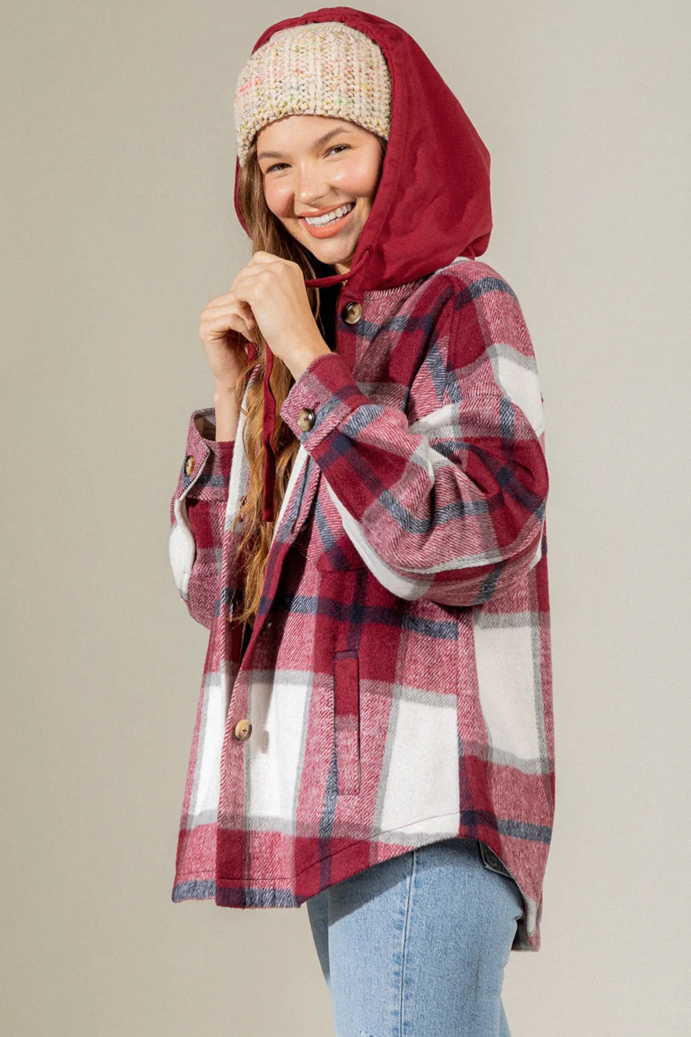 Bonfire Heart Shacket - Wine Mix