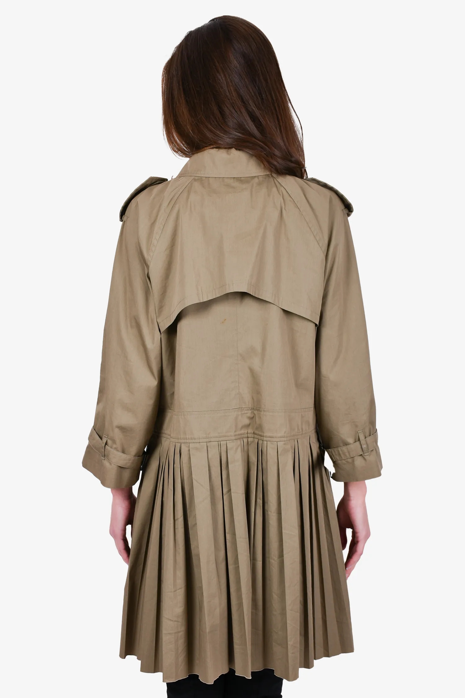 Boy. by Band of Outsiders Light Green Pleated Hem Trench Coat Size 5