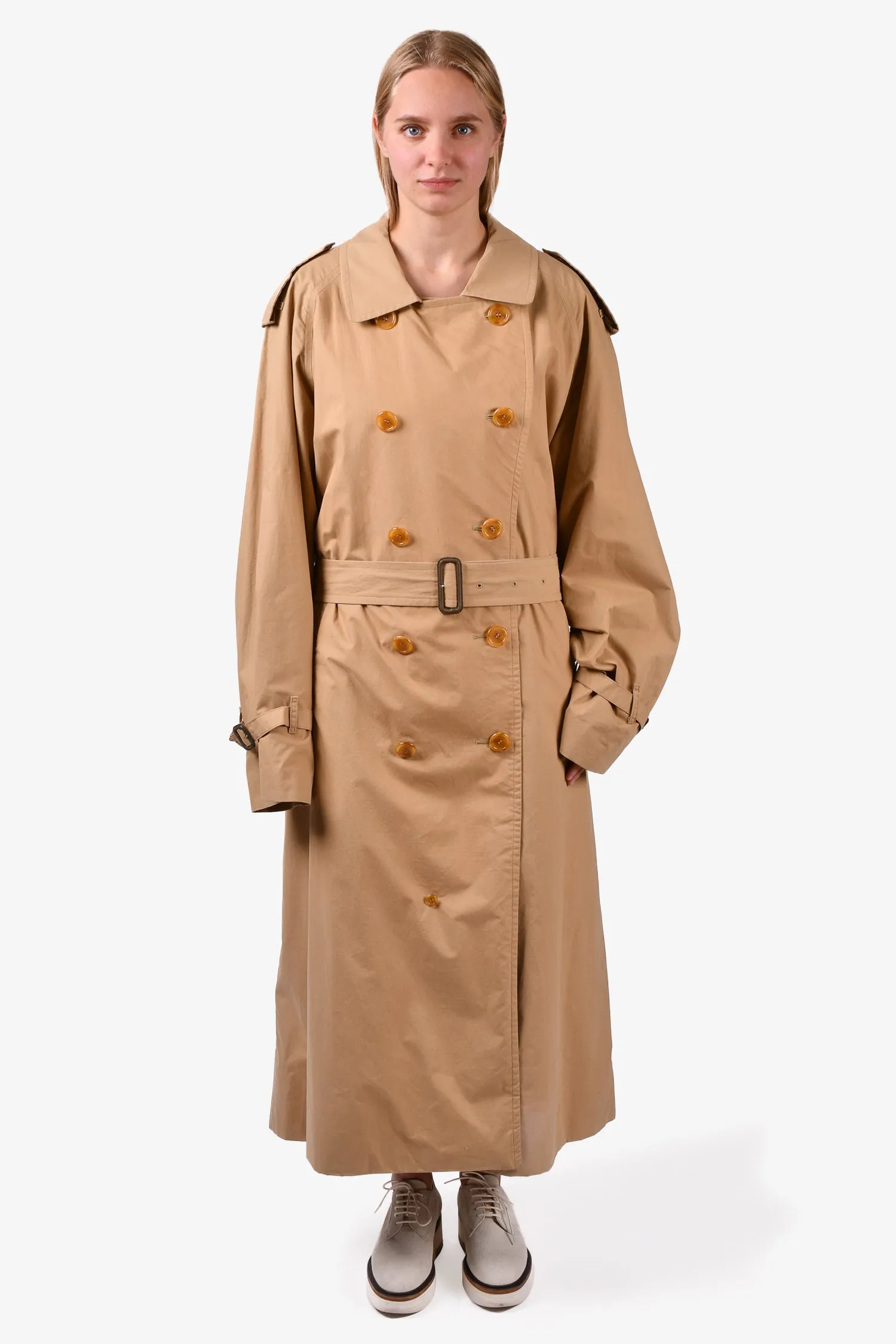 Burberrys Vintage Beige Belted Trench Coat