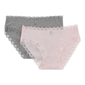 Carisma Women's Ribbed Bikini Underwear, 2-Pack