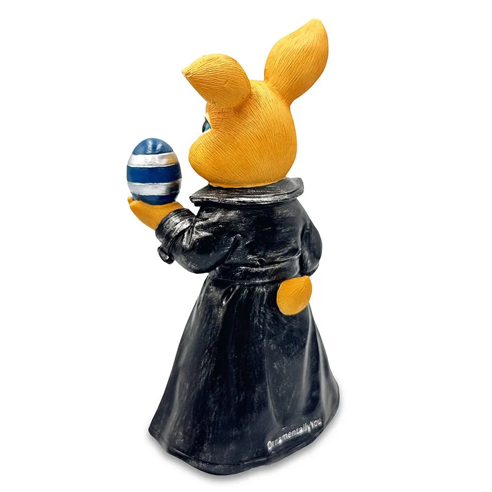 Covert Carrot Collector Funny Bunny Agent Figurine, 7" Dueling Easter Rabbit Garden Statue