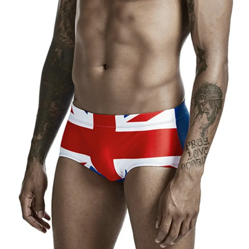Flag Printed Style Sporty Men Boxer