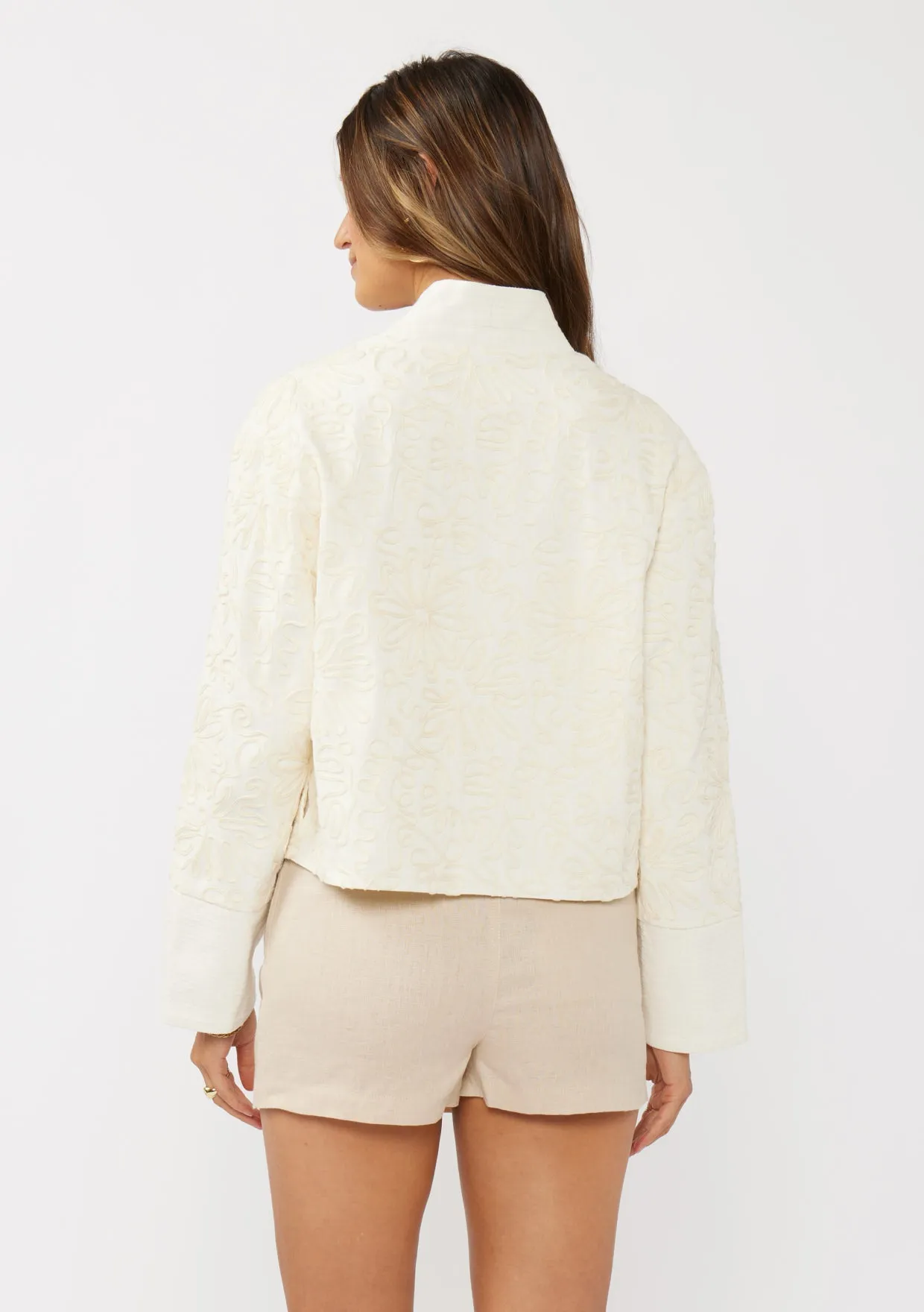 Floral Soutache Canvas Jacket