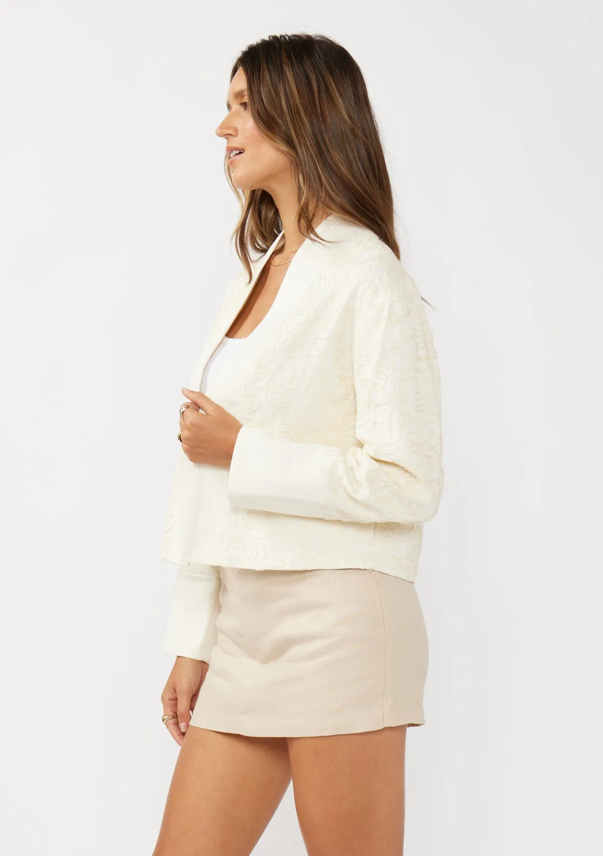 Floral Soutache Canvas Jacket