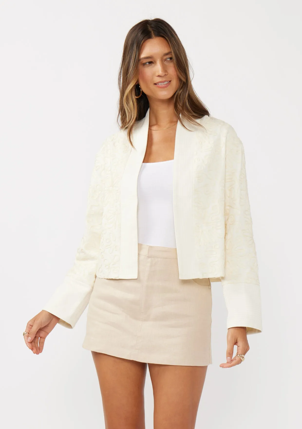 Floral Soutache Canvas Jacket