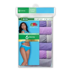 Fruit of the Loom Women's Size 6 Bikini Underwear, 6-Pack