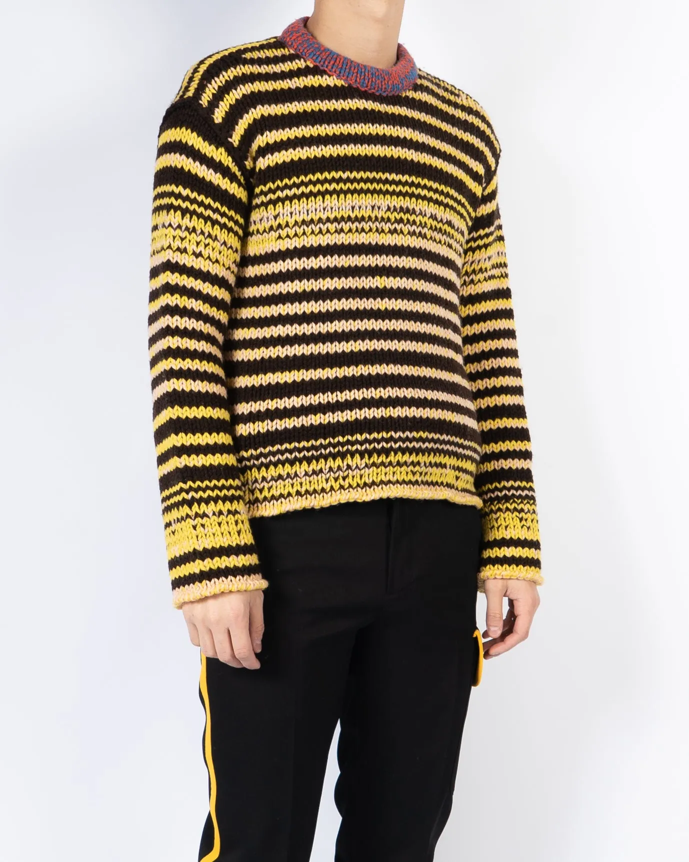 FW18 Yellow Striped Balaclava Knit