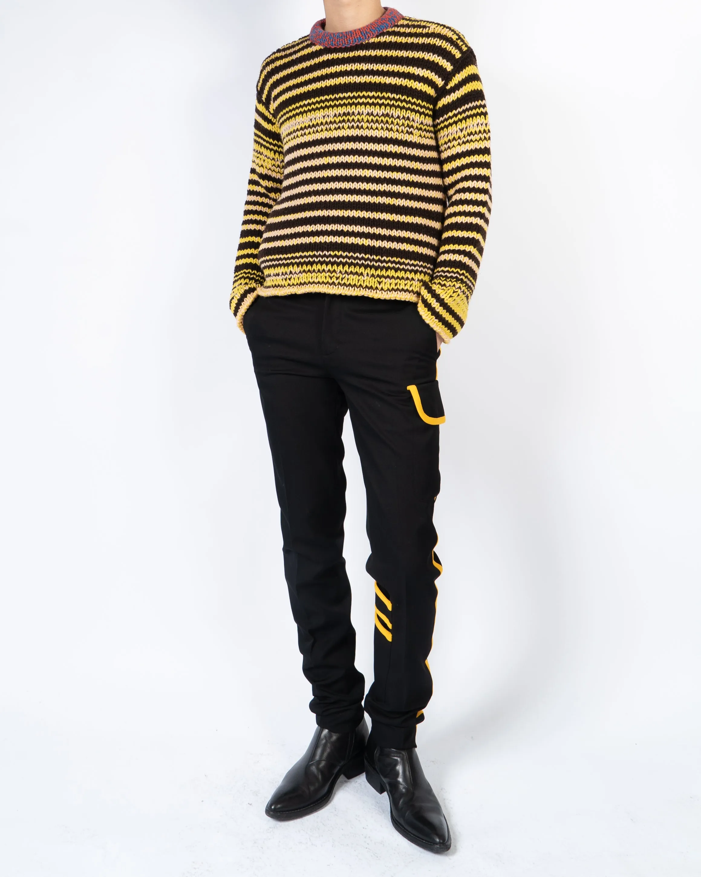FW18 Yellow Striped Balaclava Knit