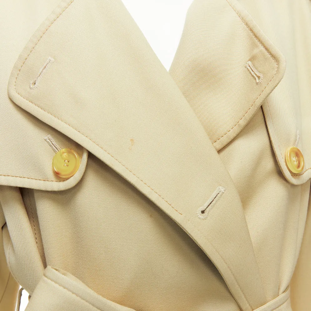 GABRIELA HEARST 100% merino wool silk trimmed pleats trench coat IT40 S