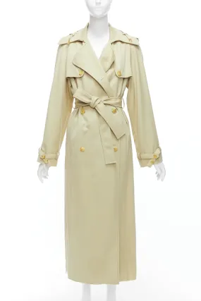 GABRIELA HEARST 100% merino wool silk trimmed pleats trench coat IT40 S