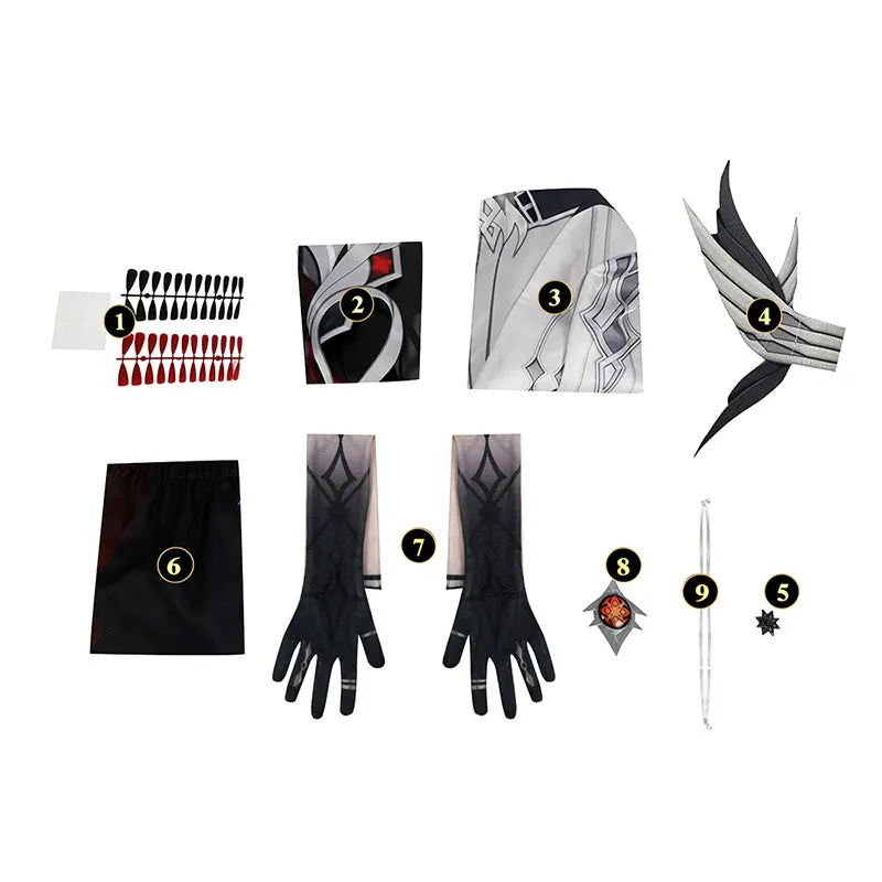 Genshin Impact the Eleven Fatui Harbingers The Knave The Servant Arlecchino Cosplay Costume R