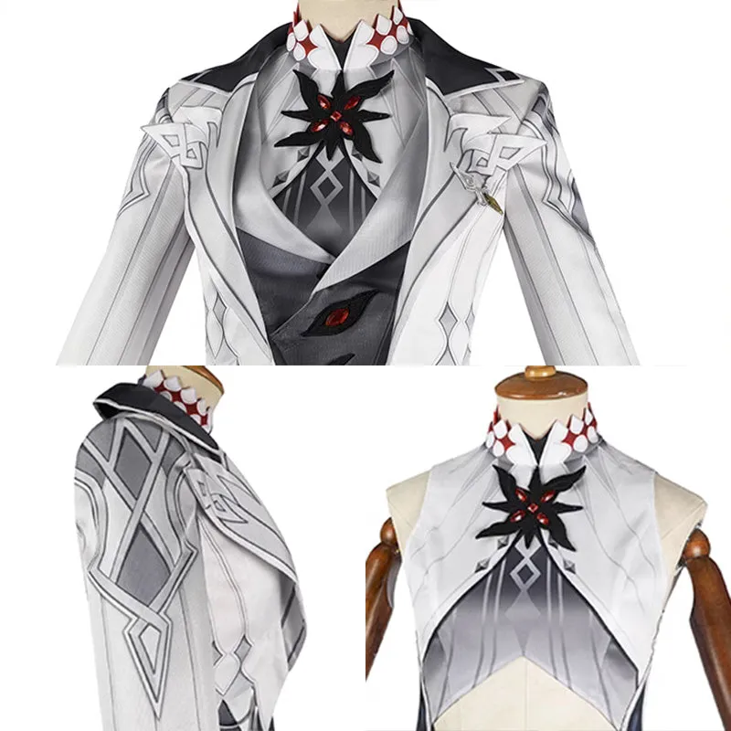 Genshin Impact the Eleven Fatui Harbingers The Knave The Servant Arlecchino Cosplay Costume R