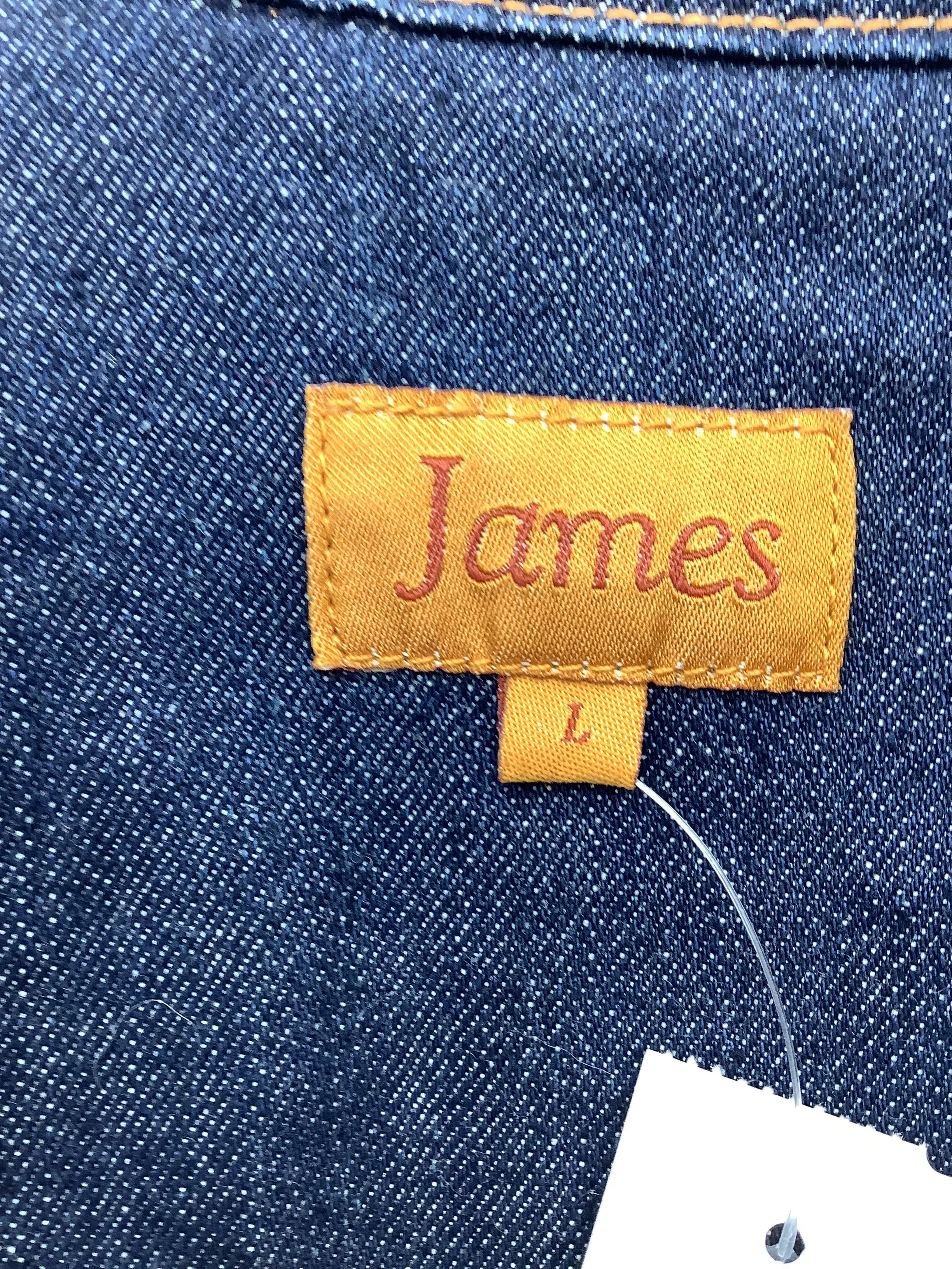 James Perse Women's Trench Coat Blue Denim Size: L
