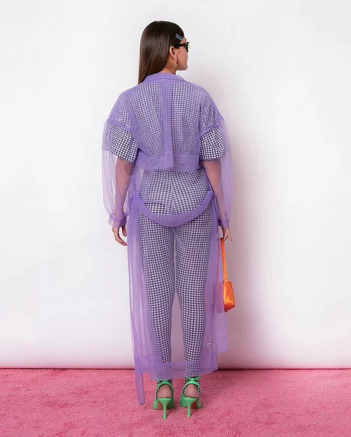 Lilac Tul Trench Coat