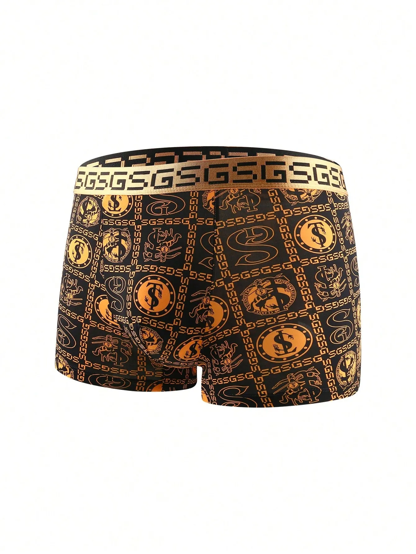 Men 5pcs Geo Print Boxer Brief