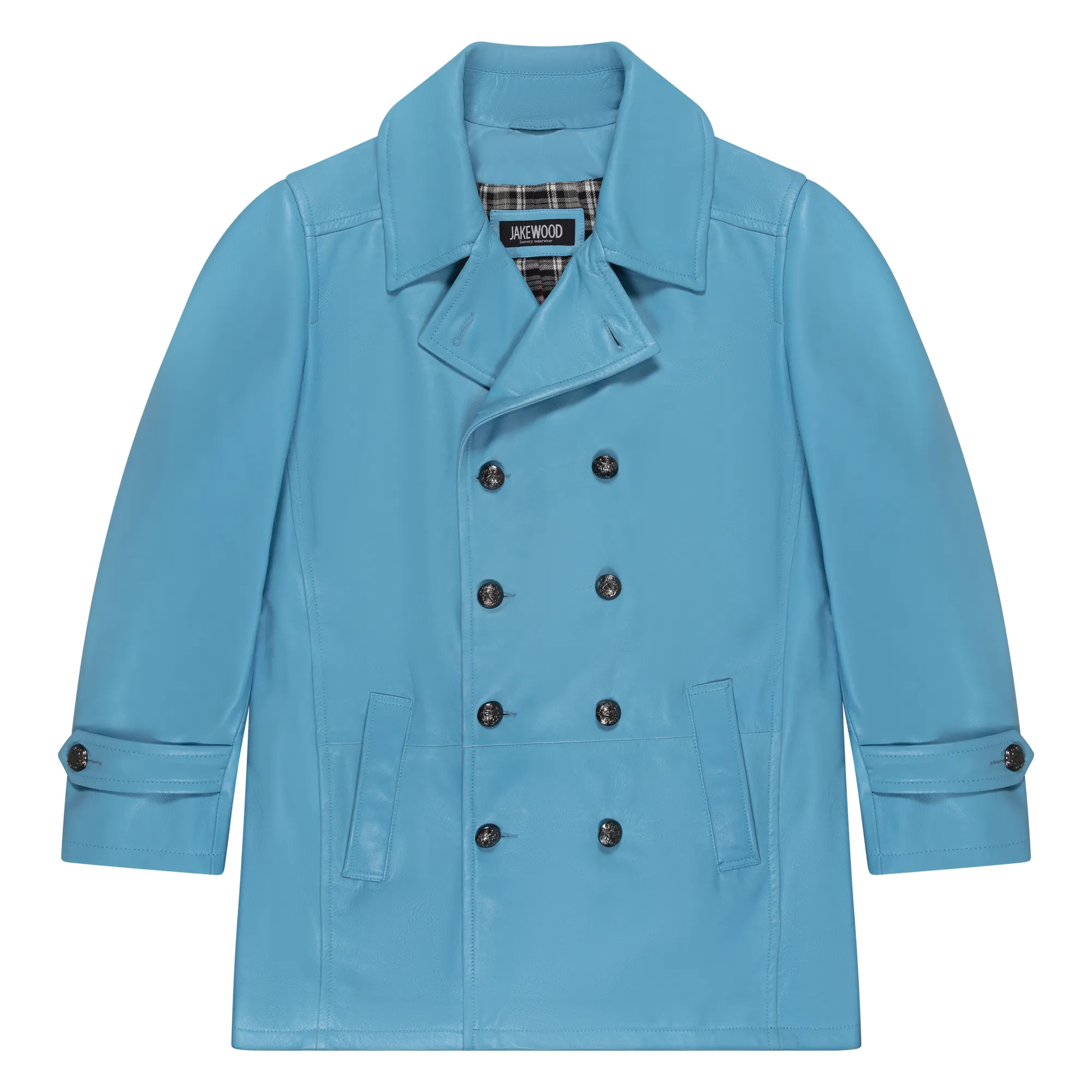 Men's Genuine Lambskin Leather Trench Coat Style #2092