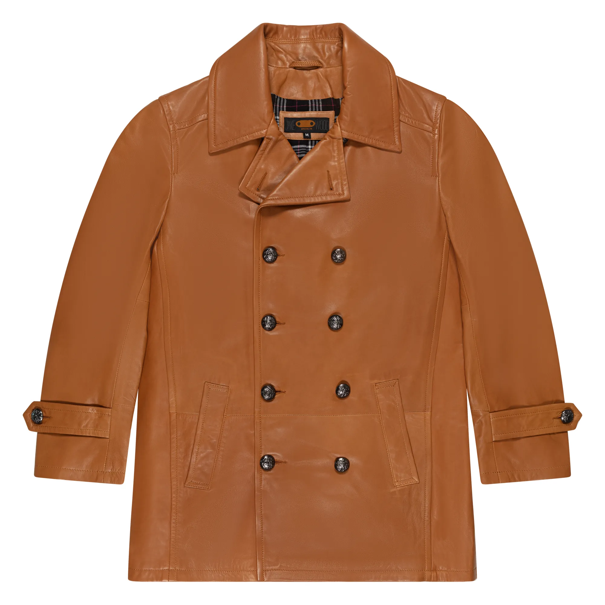Men's Genuine Lambskin Leather Trench Coat Style #2092