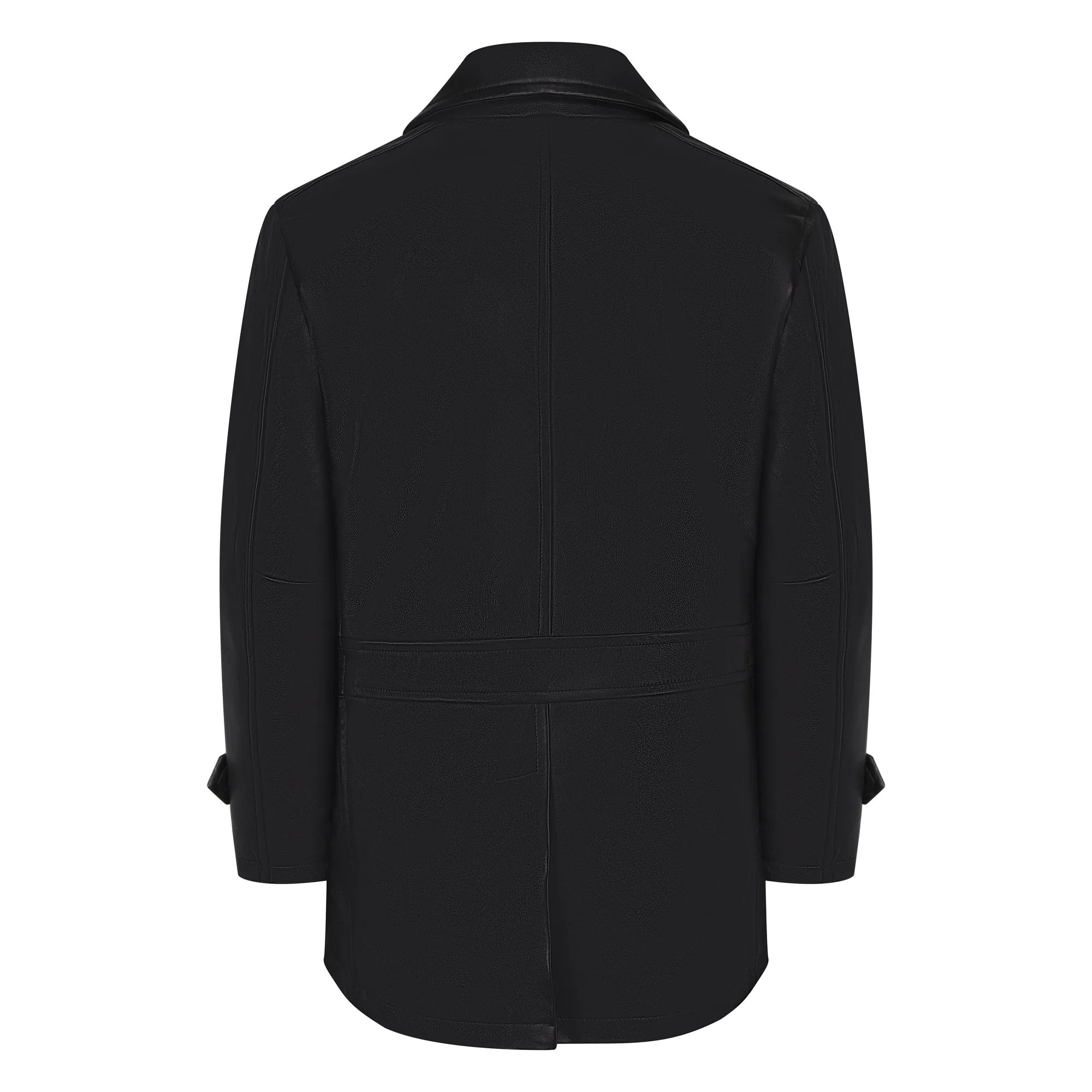 Men's Genuine Lambskin Leather Trench Coat Style #2092