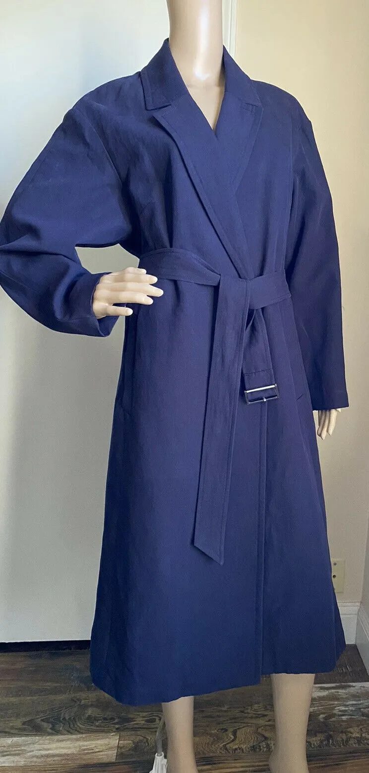 New $3441 Balenciaga Women’s Trench Coat Royal Blue 4 US/38 It Italy