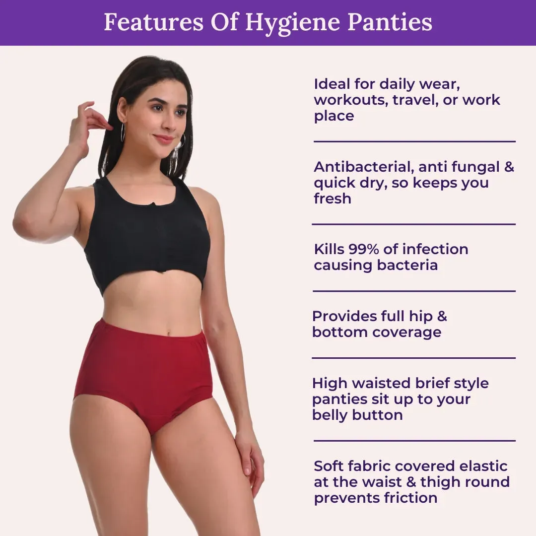 Senior Women Hygiene Underwear | High Waist | Brief Fit | Prevents UTIs