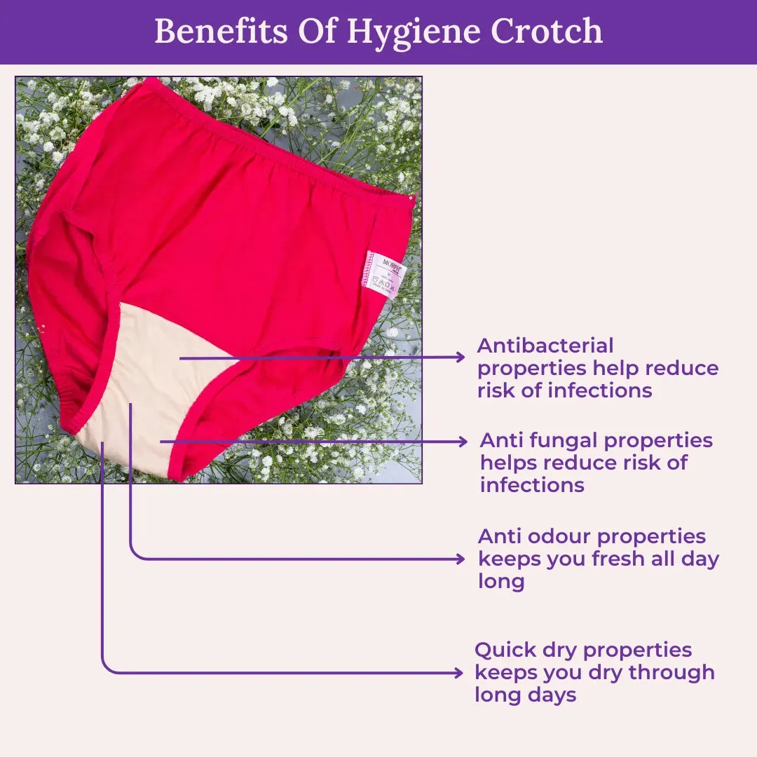 Senior Women Hygiene Underwear | High Waist | Brief Fit | Prevents UTIs
